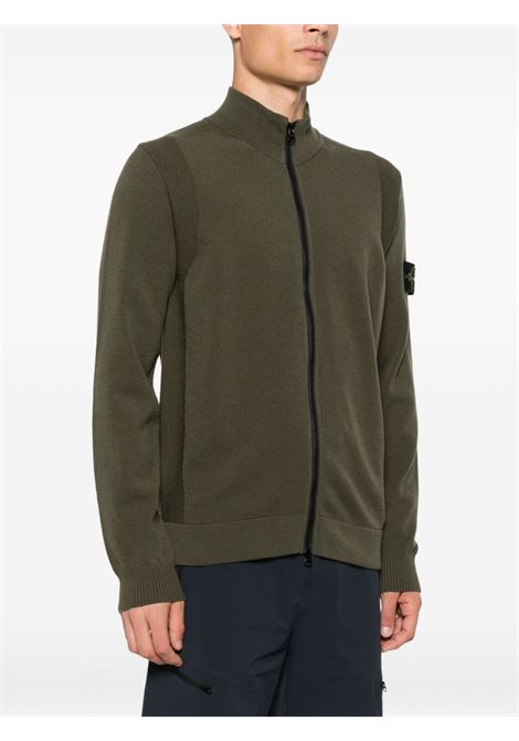 maglione con zip uomo verde militare STONE ISLAND | K2S15 5100062 S00A1V0054